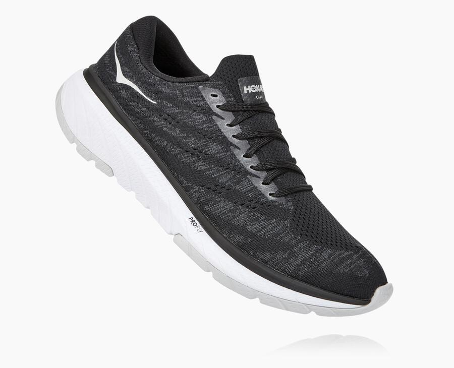 Hoka Australia One One Cavu 3 - Mens Running Shoes Black/White - AKDXZ-1869